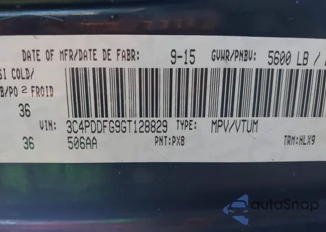 2016 Dodge Journey R/T from USA, damaged, VIN 3C4PDDFG9GT128829